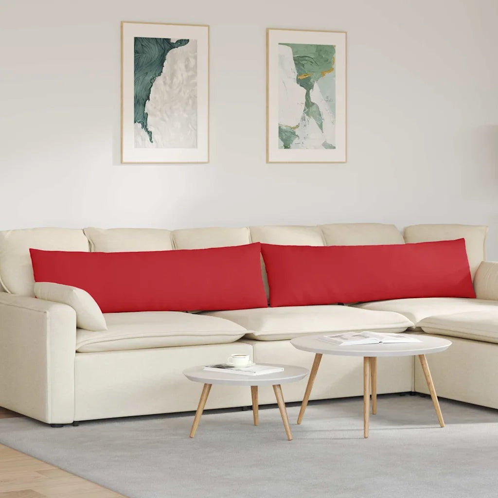 Cuscini da Divano 2 pz | Cuscini per sedie Rosso 145 x 40 cm Tessuto