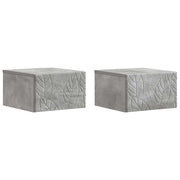 Tavolino da Parete Laterale 2 pcs Grigio Cemento 898772