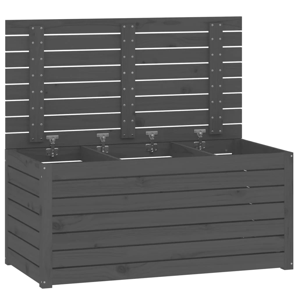 Cassapanca da giardino 101 x 50,5 x 46,5 cm in legno massello di pino grigio 02_0012992