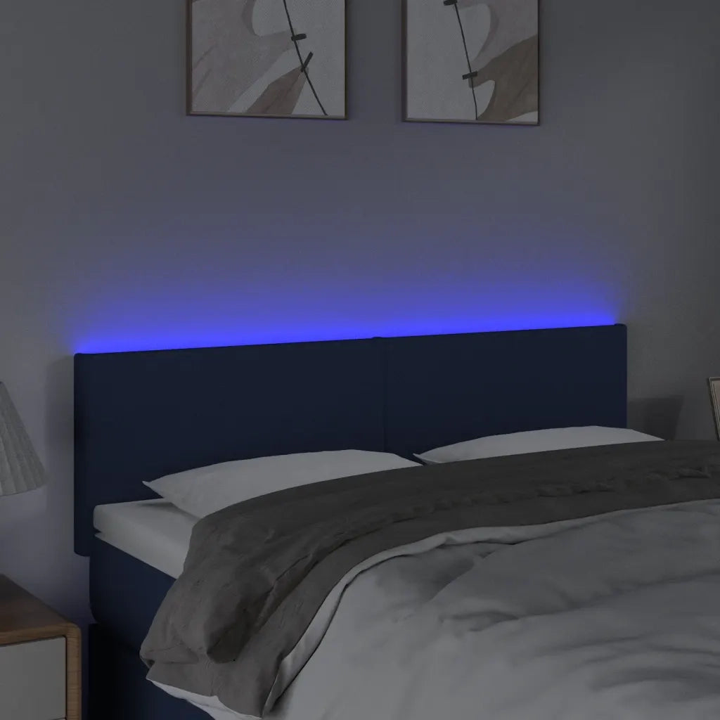 Testiera | Testata a LED Crema 144x5x78/88 cm in Tessuto