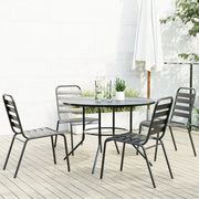 Set Sedie Giardino Impilabili 5pz Antracite Acciaio Verniciato 3283766