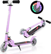 Monopattino Bambini con 2 Ruote LED, Monopattino Bambina Pieghevole in Alluminio con Altezza Regolabile, Crico Massimo di 70 kg, Scooter Portatile per Bambini da 4 Anni+
