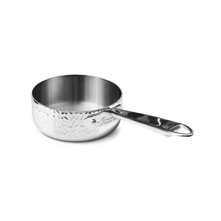 Casseruola Professionale in Acciaio 3ply Martellato un Manico 20 cm