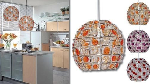 Lampadario Lampada a Soffitto con Gemme Colorate 22 cm Vari Colori