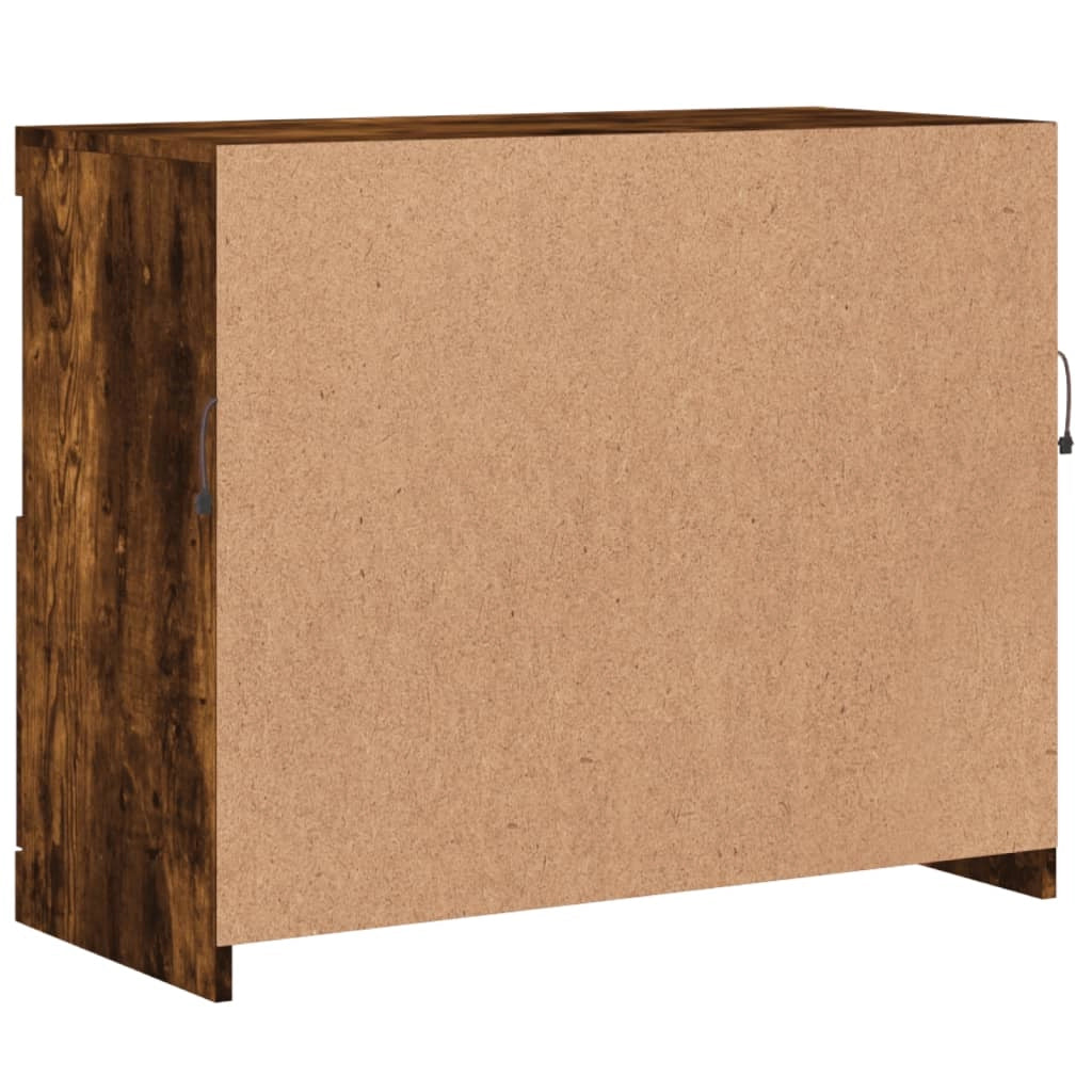 Credenza cassettiera armadio mobile contenitore organizer per cucina soggiorno salotto con luci LED 81 x 37 x 67 cm marrone 02_0029895
