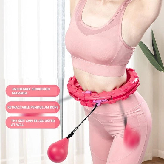 Giradischi Fitness Rotante Cerchio Rimovibile Chiusura - Allenamento della Pancia Perdita di Peso Massaggio Rosso