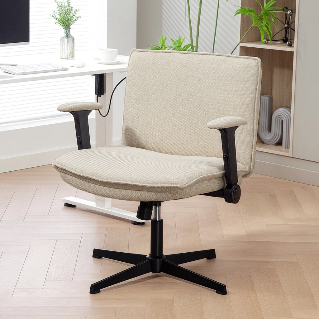 Sedia da ufficio con braccioli e schienale ¨C zephmum ¨C crema 50x50x120