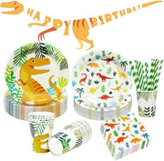 Set di accessori per festa di compleanno Dinosauri per 25 ospiti