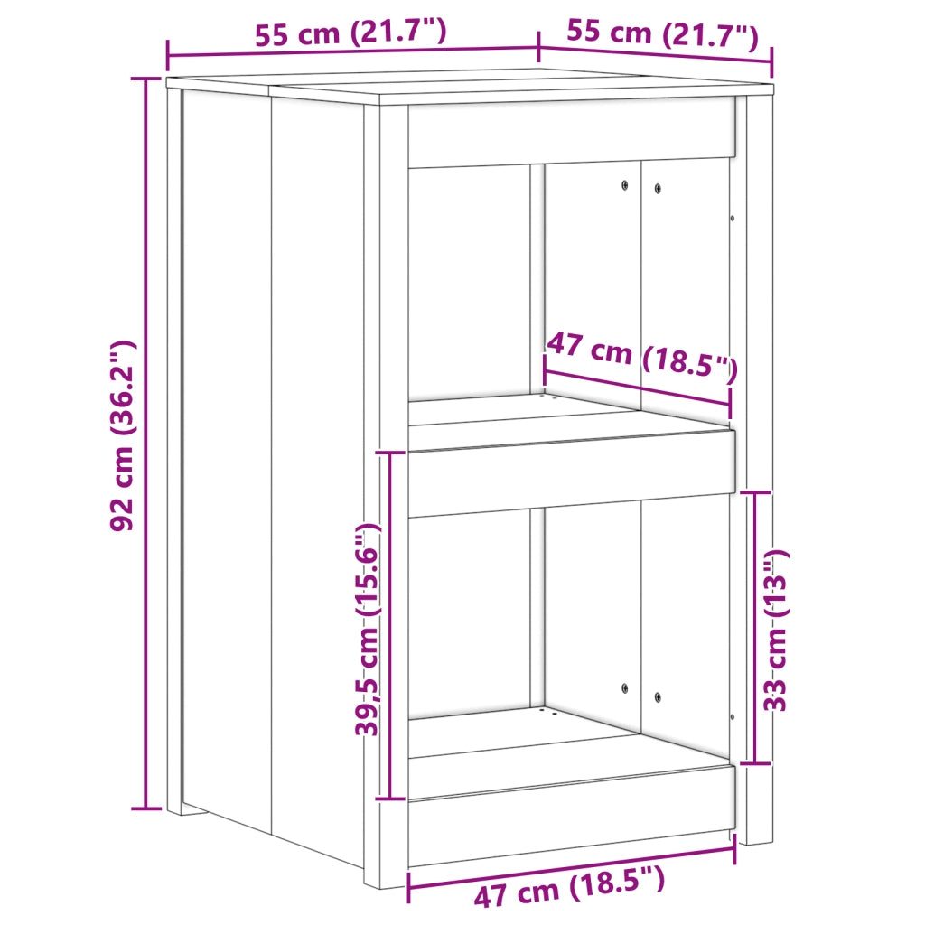 Armadio da Cucina Outdoor 55x55x92 cm Legno Massello di Douglas