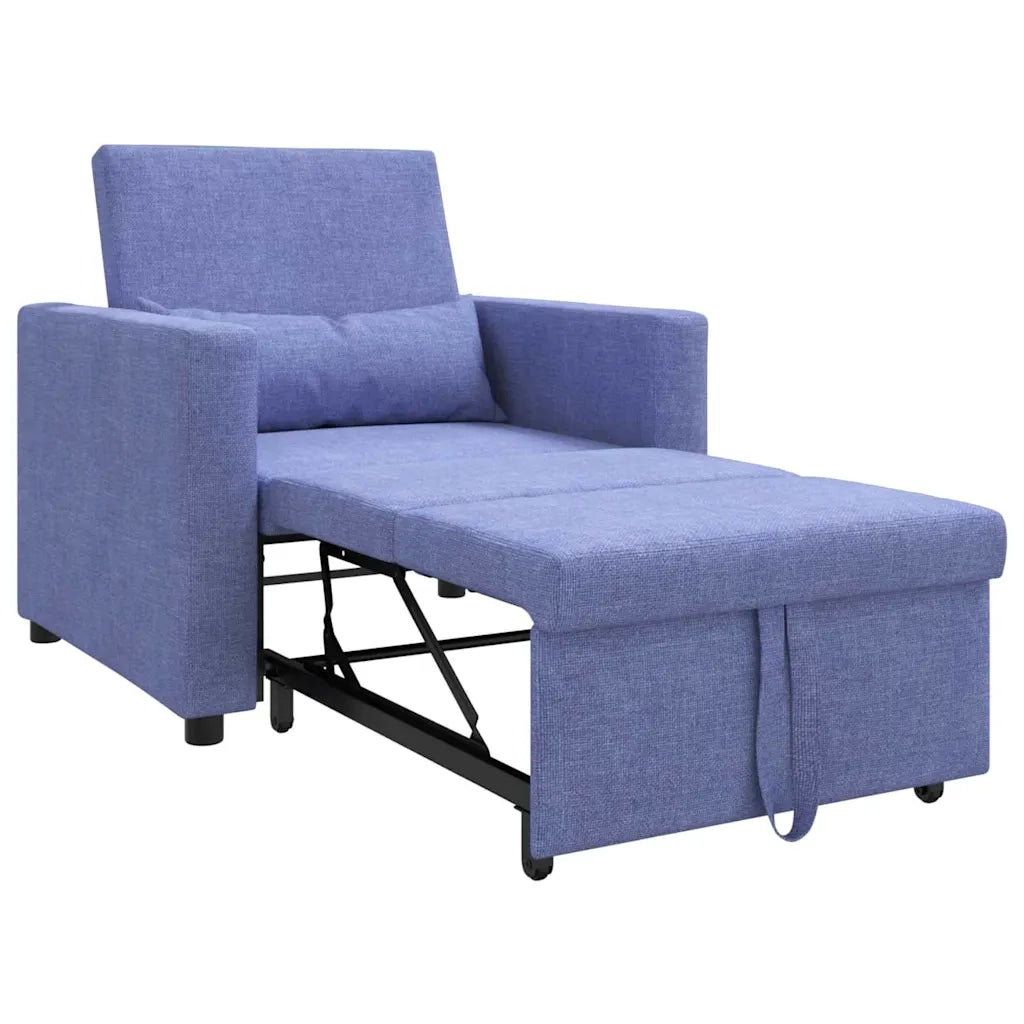 vidaXL Divano Letto Singolo Blu Jeans 90 x 165 x 87 cm Tessuto