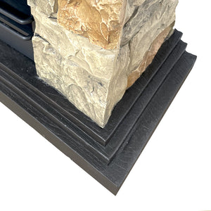 Camino a Bioetanolo da Pavimento 105x38x100 cm Belluno Effetto Finta Pietra