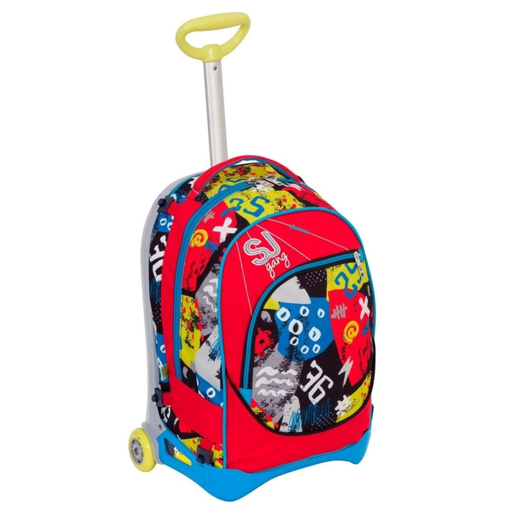 Trade Shop - Zaino Scuola Ragazzi Trolley 3in1 Jack Sj Carrello Rimovibile Rosso -
