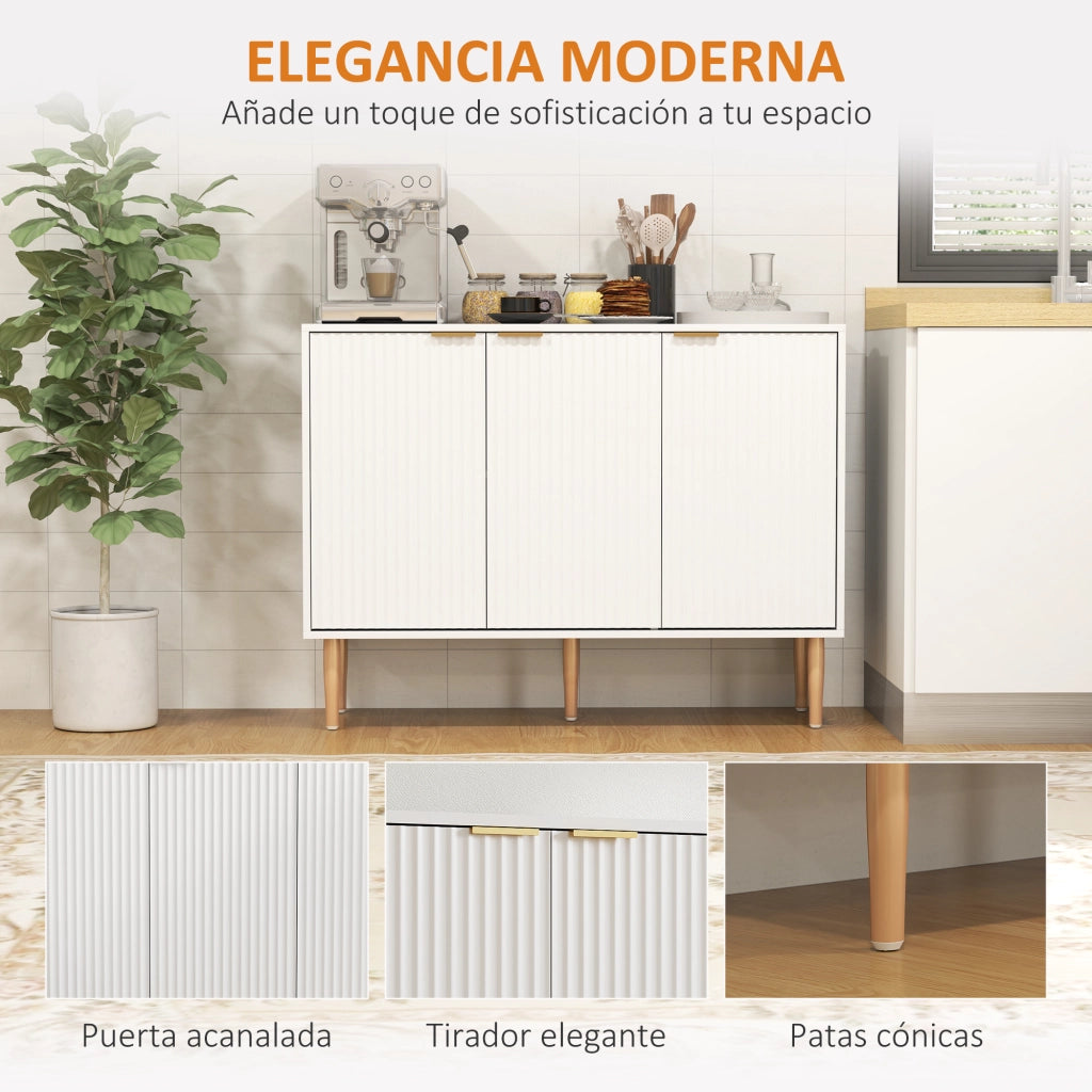 Credenza 3 Ante ¨C Xylo ¨C Bianco 107x35x80 cm