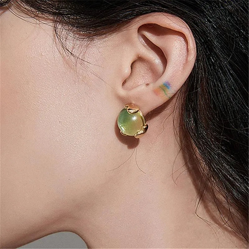 Set di orecchini e collana con pietre preziose verdi: argento S925, gioielli fatti a mano