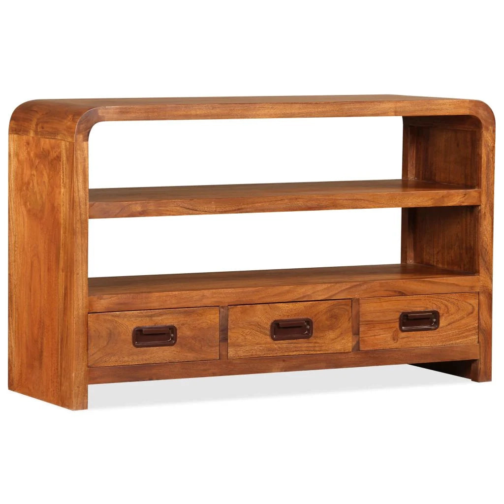 Mobile TV/credenza pratico e di design in legno massello con finitura sheesham 90 cm 2502165