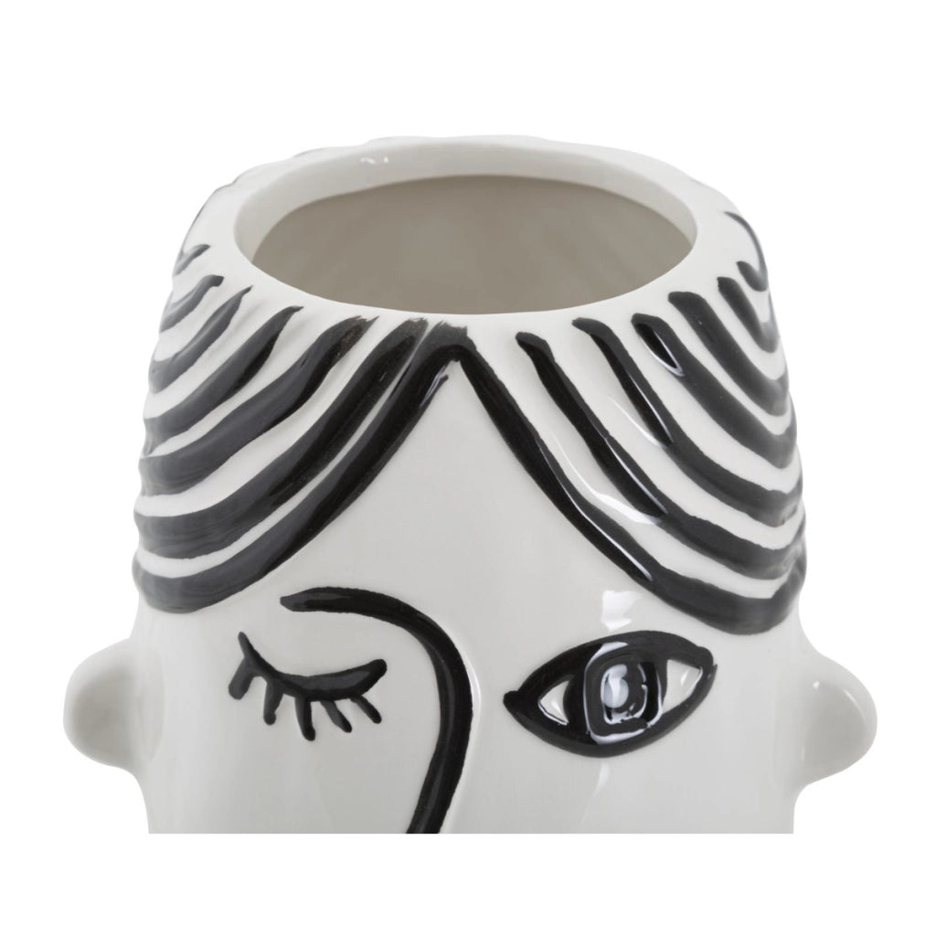 Vaso Decorativo Viso 31, Bianco, Porcellana, 13,2x11,8x26,3 cm