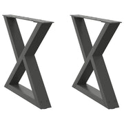 Set di 2 gambe regolabili per tavolino da caffè design moderno 60 x 42-43,3 cm acciaio antracite 02_0056996