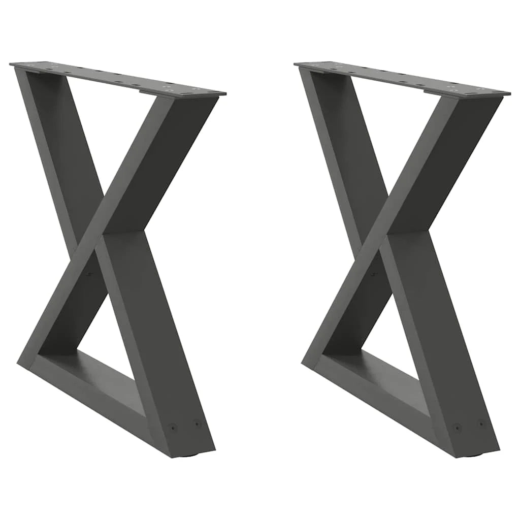 Set di 2 gambe regolabili per tavolino da caffè design moderno 60 x 42-43,3 cm acciaio antracite 02_0056996