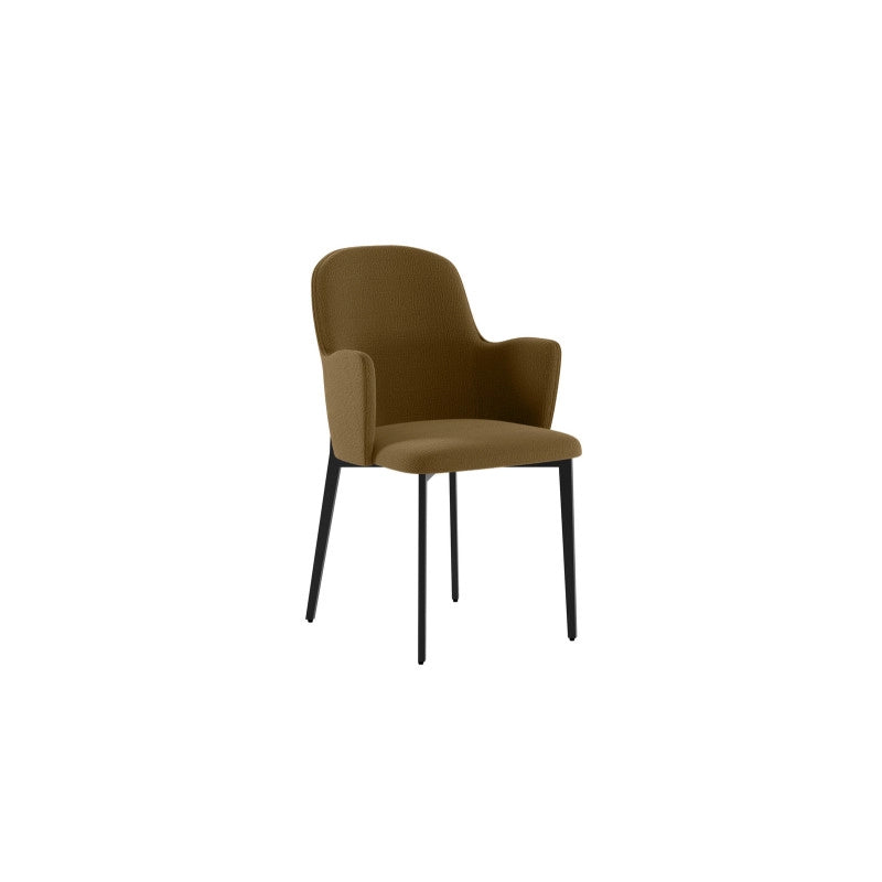 Sedia rivestita in tessuto easy-clean Gambe in metallo verniciato Nero Sophia 53.5cm X 62.5cm H 80cm Stones