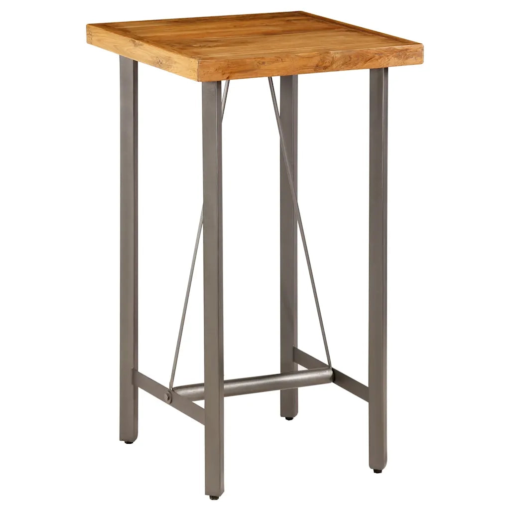 Tavolo da Bar in Teak Massello di Recupero 60x60x107 cm