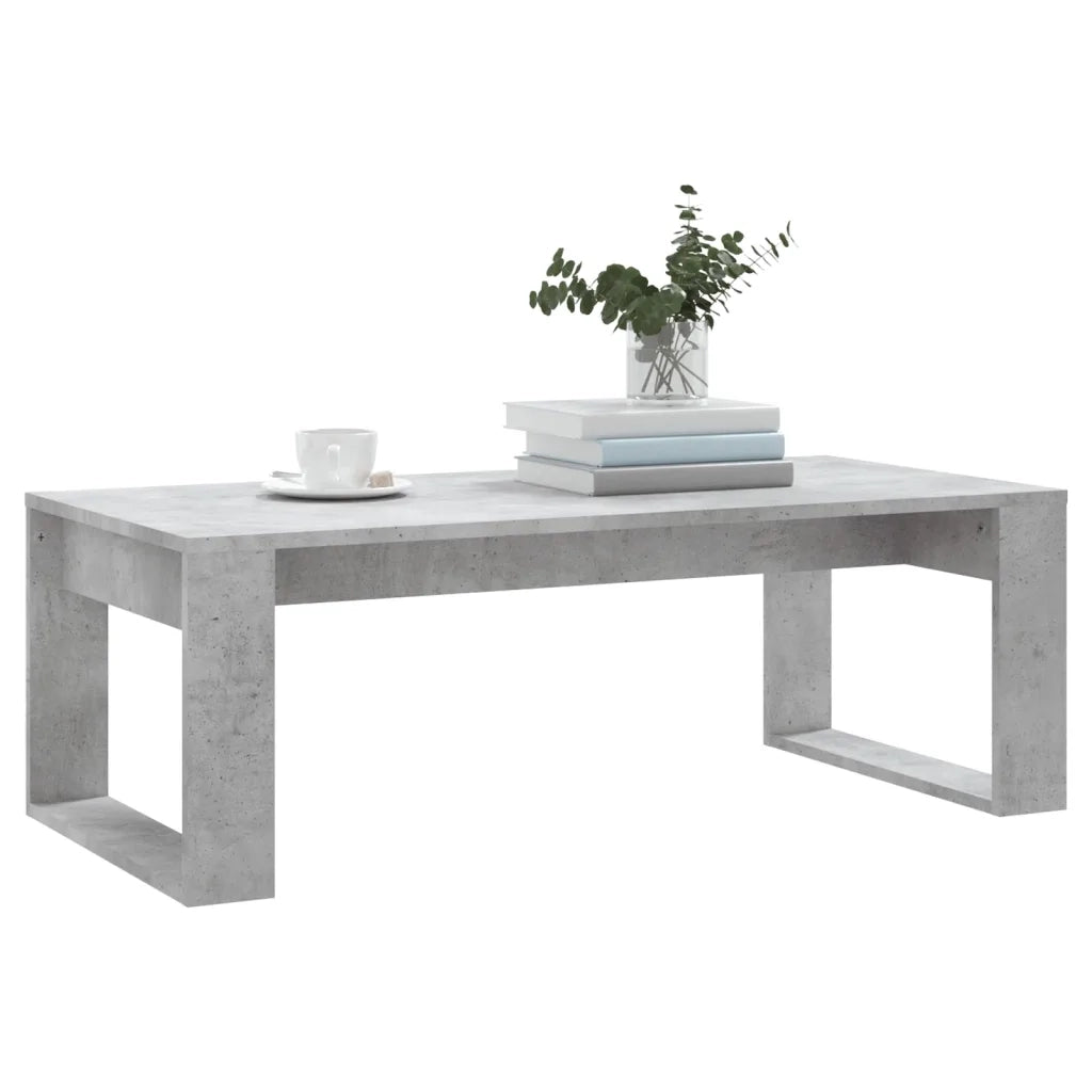 Tavolino Salotto Grigio Cemento 102x50x35 cm Legno Multistrato 823362