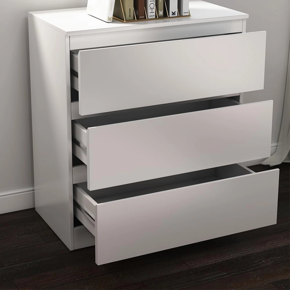 Cassettiera Calisto, Bianco, 39 x 78.5 cm, per riporre abiti e oggetti di uso quotidiano
