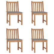 Sedie da Giardino 4 pz con Cuscini in Legno Massello di Teak cod mxl 13048