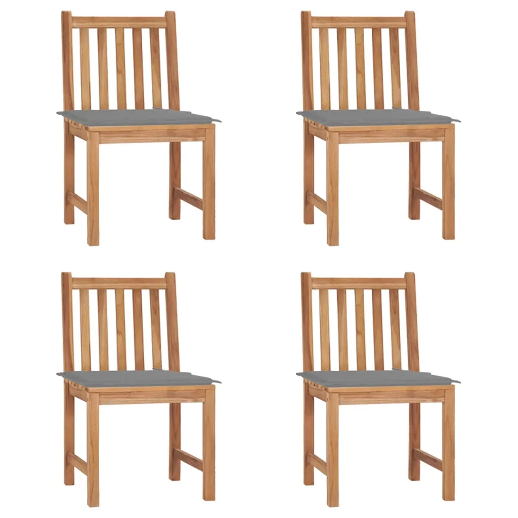Sedie da Giardino 4 pz con Cuscini in Legno Massello di Teak cod mxl 13048