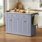 Isola da cucina con piano ribaltabile 121x49(69)x89 cm in MDF naturale e grigio
