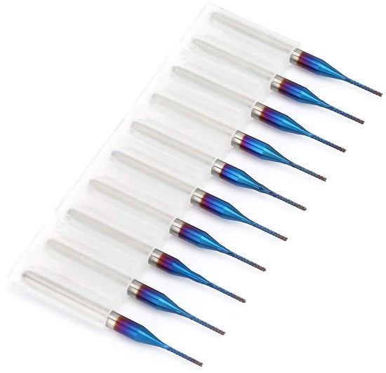 Kit di 10 puntoni in carburo di tungsteno blu verniciati per macchine per la gravure SCM - 0,8 mm - attrezzi di alta qualità per la stampa