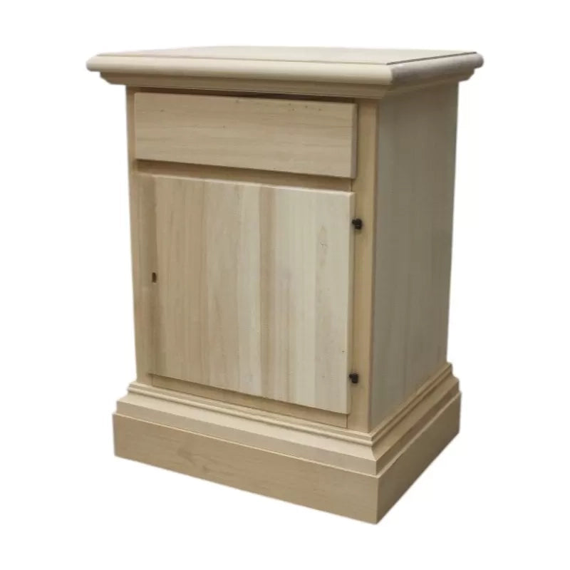 comodino classico 1 cassetto 1 porta legno grezzo 50x38x65 (463) - Mobili 2G