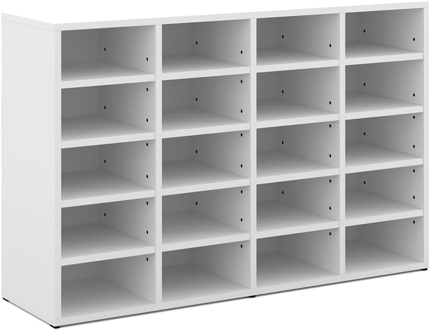 Scarpiera Lysander, Bianco, 104 x 65.5 cm, per una conservazione ordinata di scarpe e accessori