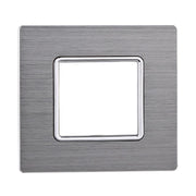 Placca In Alluminio Serie Solar 2P Colore Silver Compatibile Con Bticino Matix