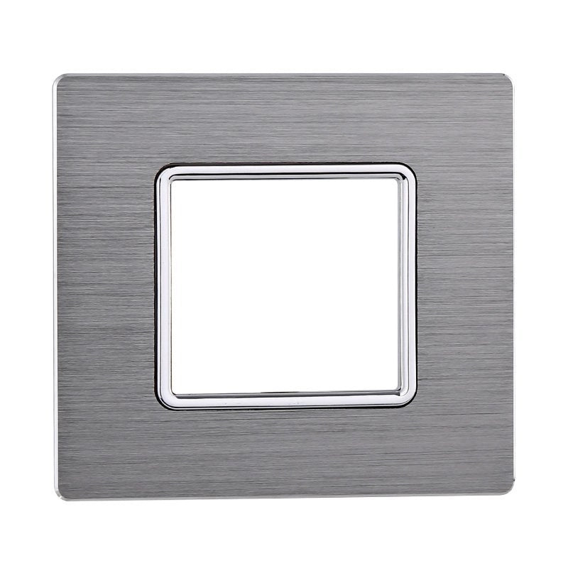 Placca In Alluminio Serie Solar 2P Colore Silver Compatibile Con Bticino Matix