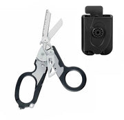 Strumento di Emergenza Multifunzione da 6 in 1 - Serra per Nodi e Trauma - Serra a Manubrio Portatile - Kit Completo - Nero + Coltello