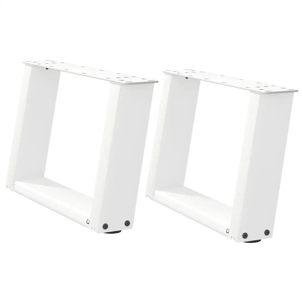 Gambe per Tavolino da Caffè a Forma di U 2 pz Bianche 50x(30-31) cm Acciaio 4012745