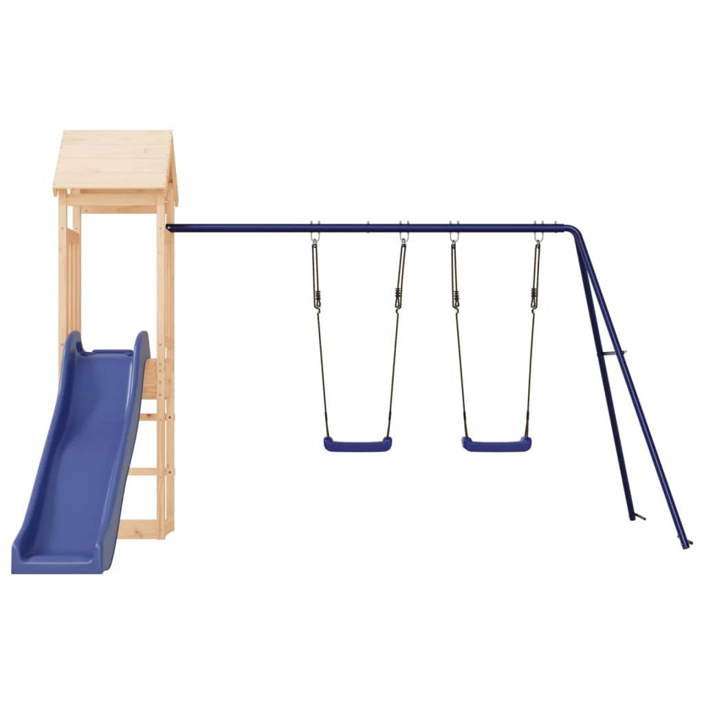 Altalene per parco giochi all'aperto scivolo altalene robuste giochi da giardino 308 x 321 x 207 cm legno di pino massiccio 02_0004716