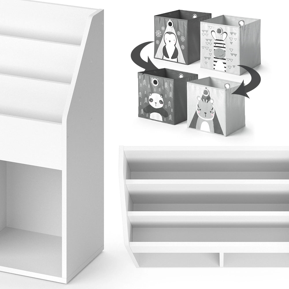 Vicco Libreria bambini Bianco 30.7 x 79 cm con 2 scatole pieghevoli opt.5