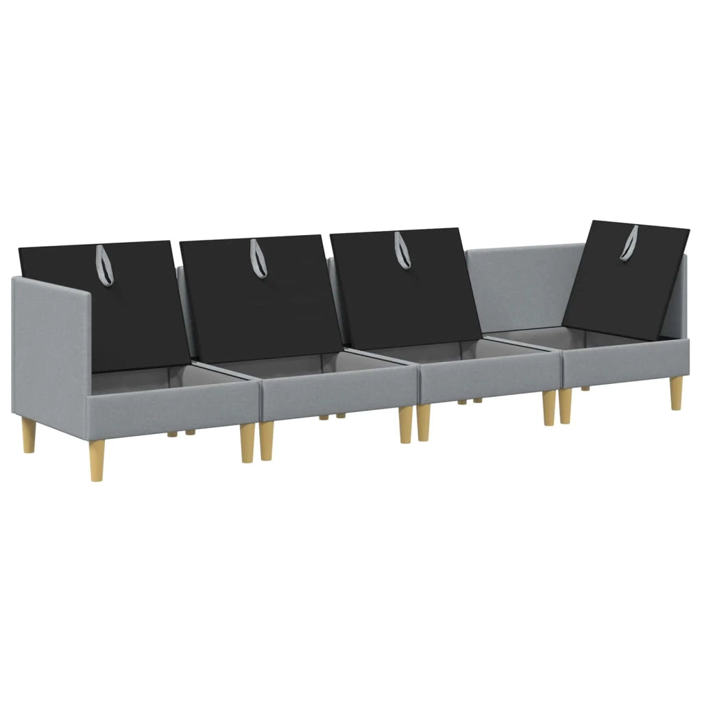 Set di mobili per il soggiorno 4 pcs Grigio Chiaro Tessuto 3413674