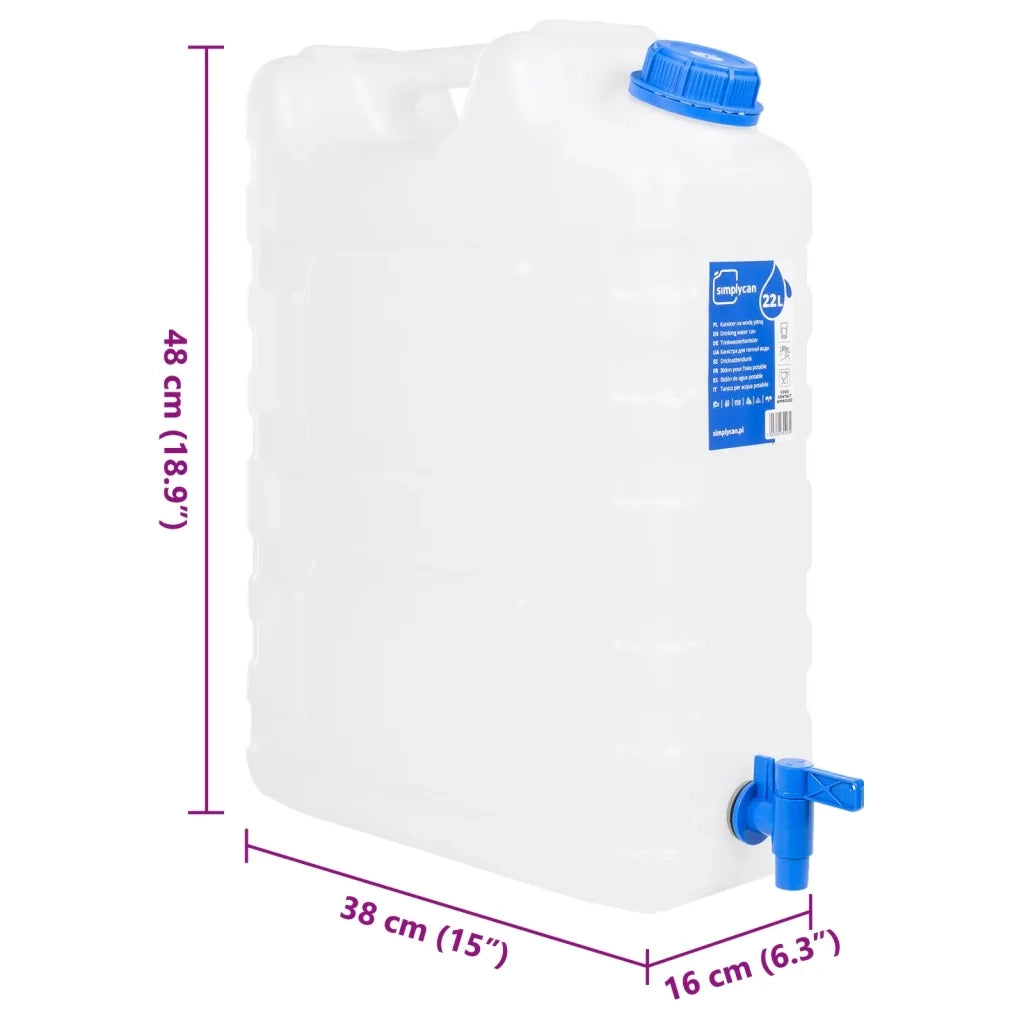 Contenitore Acqua con Rubinetto Trasparente 20 L in Plastica 155042