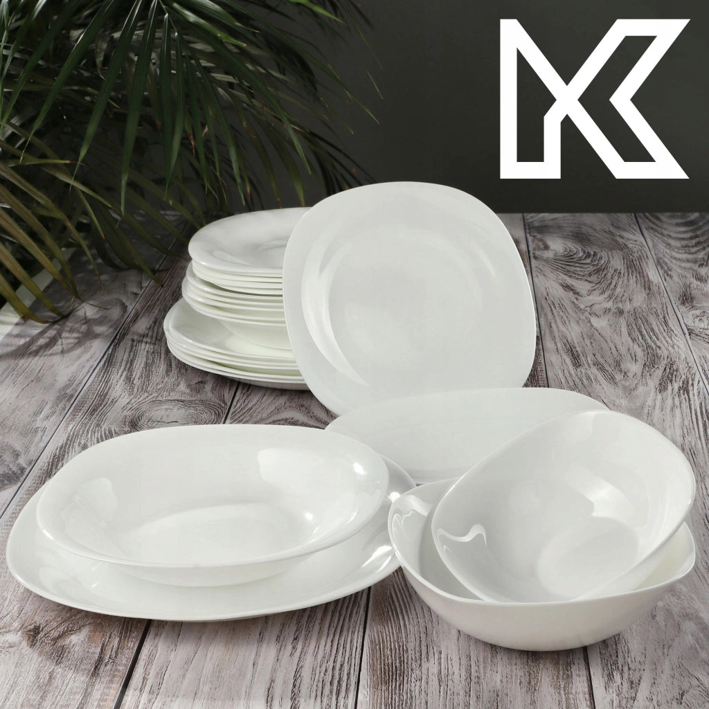 Set di 6 piatti piani KADAX da 28 cm, colore bianco.