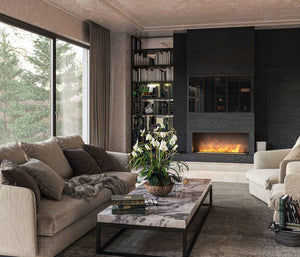 Camino a Vapore Elettrico da Incasso 120x45(64,8)x40 cm Invapo Inside con Ricarica Automatica e LED RGB Nero