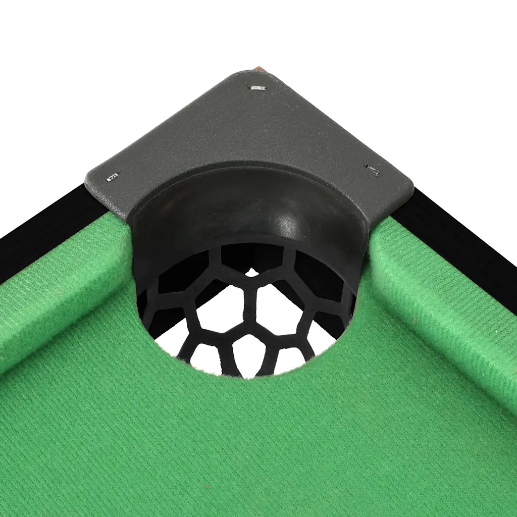 Mini Tavolo da Biliardo 3 Piedi 92x52x19 cm Nero e Verde 92500