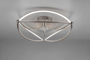 CHARIVARI PLAFONIERA LED  42W · 1x 5600lm, 3000K ACCIAIO SATINATO ELLISSI DIMMERABILE CON INTERRUTTORE D. 62CM