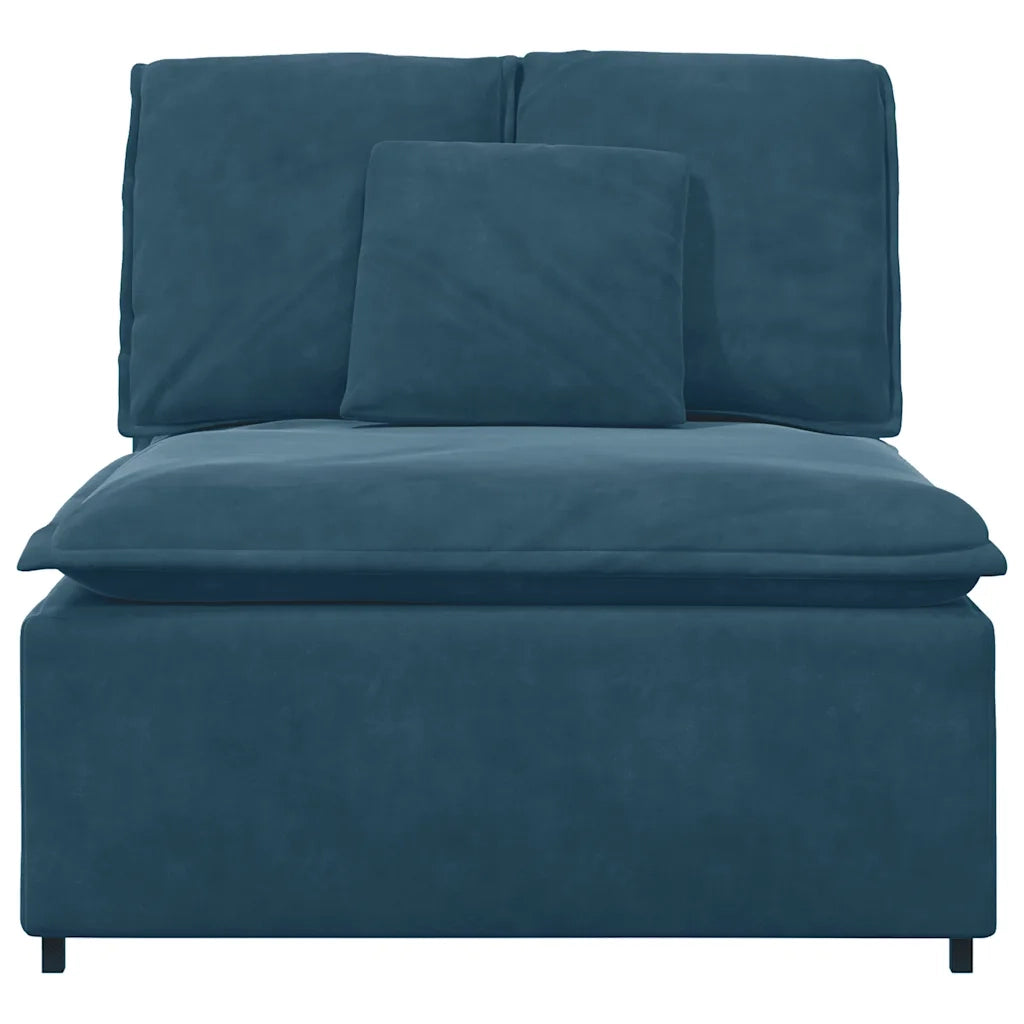 Modulo Centrale Divano Modulare con Cuscini Blu 100 cm CFW1826898