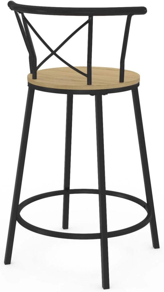 Set di 4 sgabelli da bar bistrot DETROIT con schienale arrotondato dal design industriale