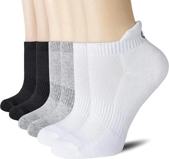 6 paia di calze sportive respiranti - calze di cotone a maglie - calze da jogging basso - calze sportive confortevoli e assorbenti - calze respiranti, assorbenti di sudore e antiozione - unisex - M (38-42)