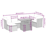 Set Divano da Giardino 8 pz con Cuscini Grigio in Polyrattan