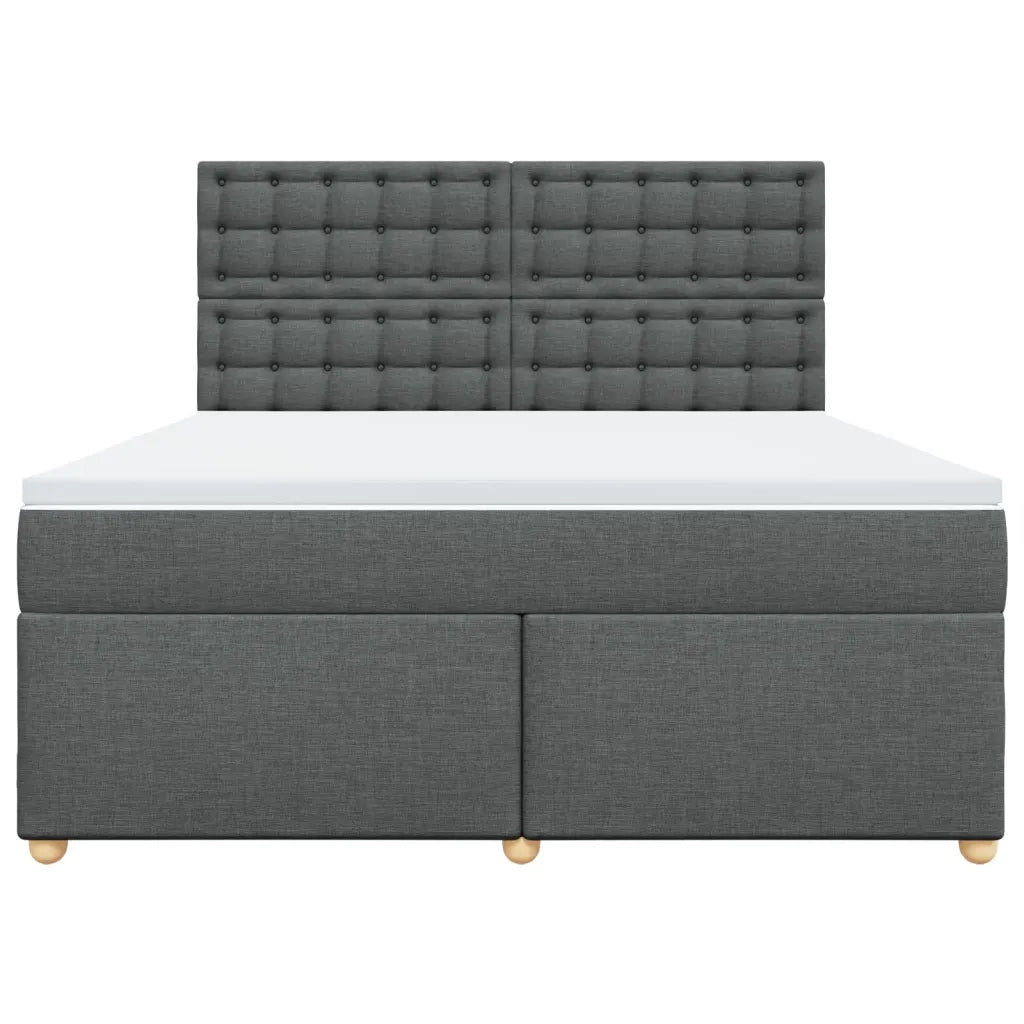 Giroletto a Molle con Materasso Grigio Scuro 180x200 cm Tessuto