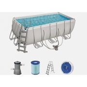 Piscina fuori terra rettangolare con filtro a cartuccia e ChemConnect, 412x201x122 cm con scaletta - Bestway